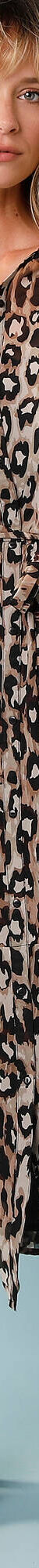 Robe chemisier spécial Petites imprimée léopard (taupe / noir) Robe chemisier spécial Petites imprimée léopard (taupe / noir)